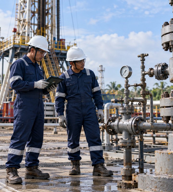 Tim Aruna Energi Nusantara di lokasi wellhead